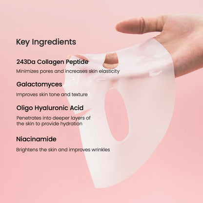 Bio-Collagen Real Deep Mask, Hydrating Overnight Hydrogel Mask, Pore Minimizing, Elasticity Improvement, 34G X4Ea